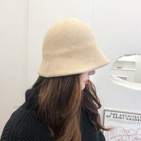 Women's Simple Style Solid Color Flat Eaves Bucket Hat main image 3