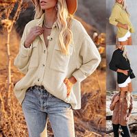 Women's Blouse Long Sleeve Blouses Pocket Casual Solid Color main image 1