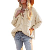 Women's Blouse Long Sleeve Blouses Pocket Casual Solid Color main image 3