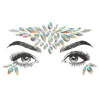 New Acrylic Face Stick-on Crystals Resin Drill Face Pasters Breast Pad Crystal Eyebrow Diamond Sticker Waterproof sku image 8