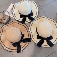 Women's Simple Style Bow Knot Big Eaves Straw Hat main image 4