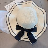 Women's Simple Style Bow Knot Big Eaves Straw Hat sku image 2