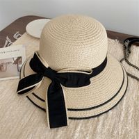 Women's Simple Style Bow Knot Big Eaves Straw Hat sku image 5