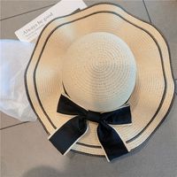 Women's Simple Style Bow Knot Big Eaves Straw Hat sku image 3