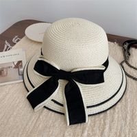 Women's Simple Style Bow Knot Big Eaves Straw Hat sku image 4