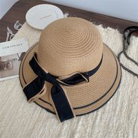 Women's Simple Style Bow Knot Big Eaves Straw Hat sku image 6