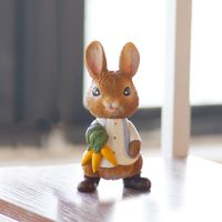 Pastoral Rabbit Carrot Resin Housewarming Home Party Ornaments main image 1
