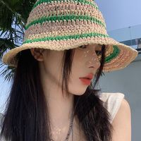Women's Vacation Spiral Stripe Ruffles Sun Hat main image 4