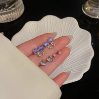 1 Set Simple Style Geometric Enamel Plating Inlay Copper Rhinestones Opal Shell Earrings sku image 19