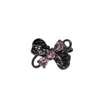 Wholesale IG Style Butterfly Copper Enamel Plating Inlay Rhinestones Open Rings main image 4