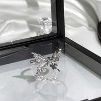 Großhandel IG-Stil Schmetterling Kupfer Emaille Überzug Inlay Strasssteine Offener Ring sku image 1
