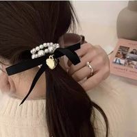 Women's Cute Sweet Bow Knot Artificial Pearl Beaded Hair Tie main image 3