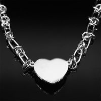 Hip-Hop Cool Style Heart Shape Stainless Steel ABS Pendant Necklace main image 3
