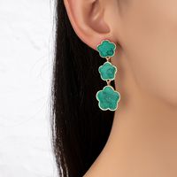 1 Pair IG Style Simple Style Flower Enamel Plating Zinc Alloy Drop Earrings main image 6