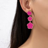 1 Pair IG Style Simple Style Flower Enamel Plating Zinc Alloy Drop Earrings main image 2