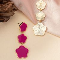 1 Pair IG Style Simple Style Flower Enamel Plating Zinc Alloy Drop Earrings main image 4