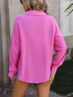 Women's Blouse Long Sleeve Blouses Pocket Streetwear Solid Color main image 5