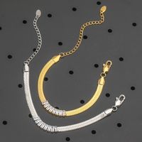 304 Stainless Steel 18K Gold Plated Elegant Glam Inlay Geometric Zircon Bracelets Necklace main image 6