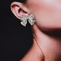 1 Pair Simple Style Bow Knot Plating Alloy Ear Studs main image 3