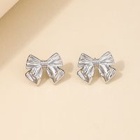 1 Pair Simple Style Bow Knot Plating Alloy Ear Studs sku image 2