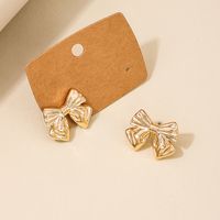 1 Pair Simple Style Bow Knot Plating Alloy Ear Studs main image 1