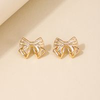 1 Pair Simple Style Bow Knot Plating Alloy Ear Studs sku image 1