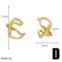 1 Pair Simple Style Geometric Inlay Copper Zircon 18K Gold Plated Ear Cuffs sku image 4