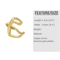 1 Pair Simple Style Geometric Inlay Copper Zircon 18K Gold Plated Ear Cuffs main image 2