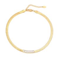 304 Stainless Steel 18K Gold Plated Elegant Glam Inlay Geometric Zircon Bracelets Necklace sku image 3