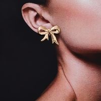 1 Pair Simple Style Bow Knot Plating Alloy Ear Studs main image 3