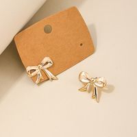 1 Pair Simple Style Bow Knot Plating Alloy Ear Studs main image 1