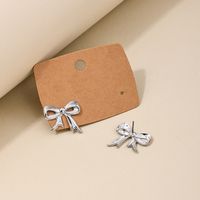 1 Pair Simple Style Bow Knot Plating Alloy Ear Studs main image 4