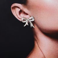 1 Pair Simple Style Bow Knot Plating Alloy Ear Studs main image 5