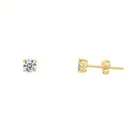 1 Pair Simple Style Round Inlay Copper Zircon K Gold Plated Ear Studs sku image 2