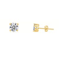 1 Pair Simple Style Round Inlay Copper Zircon K Gold Plated Ear Studs sku image 4