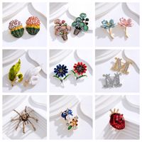 IG Style Simple Style Leaf Plant Flower Alloy Inlay Rhinestones Pearl Unisex Brooches main image 1