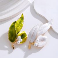 IG Style Simple Style Leaf Plant Flower Alloy Inlay Rhinestones Pearl Unisex Brooches main image 5