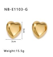 1 Pair IG Style Modern Style Simple Style Heart Shape 304 Stainless Steel 18K Gold Plated Ear Studs main image 2