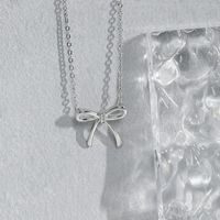 Sterling Silver Elegant Bow Knot Pendant Necklace sku image 2