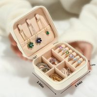 Cute Solid Color Pu Leather Jewelry Boxes main image 2