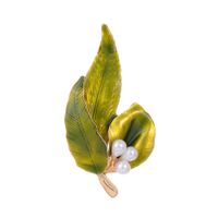 IG Style Simple Style Leaf Plant Flower Alloy Inlay Rhinestones Pearl Unisex Brooches sku image 11