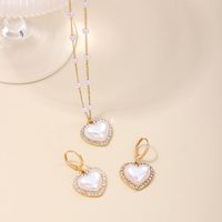 Sweet Simple Style Heart Shape Alloy Beaded Inlay Rhinestones Women's Jewelry Set main image 1
