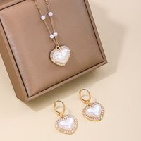 Sweet Simple Style Heart Shape Alloy Beaded Inlay Rhinestones Women's Jewelry Set main image 4