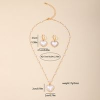 Sweet Simple Style Heart Shape Alloy Beaded Inlay Rhinestones Women's Jewelry Set main image 2