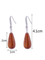 1 Pair Casual Classic Style Water Droplets Copper Artificial Gemstones Rhinestones White Gold Plated Drop Earrings main image 3