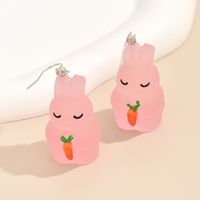 1 Pair IG Style Cute Rabbit Luminous Arylic Resin Drop Earrings sku image 1
