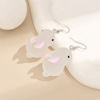 1 Pair IG Style Cute Rabbit Luminous Arylic Resin Drop Earrings sku image 2
