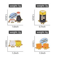 Cartoon Style Battery Food Alloy Plating Unisex Brooches main image 2