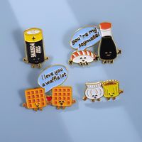 Cartoon Style Battery Food Alloy Plating Unisex Brooches main image 1
