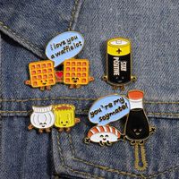 Cartoon Style Battery Food Alloy Plating Unisex Brooches main image 5